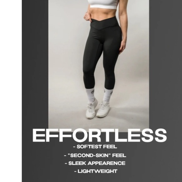 Til You Collapse Retro Scrunch Leggings Effortless Fabric Lime Green medium gym - Picture 6 of 16